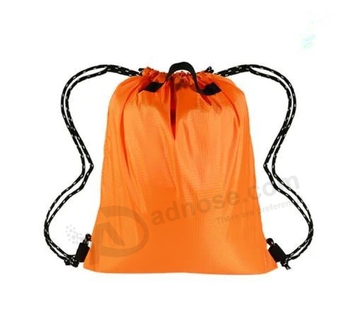 Folding Oxford Sports Simple Drawstring Backpack Custom Basketball Bag PU Coated Waterproof Polyester Bag