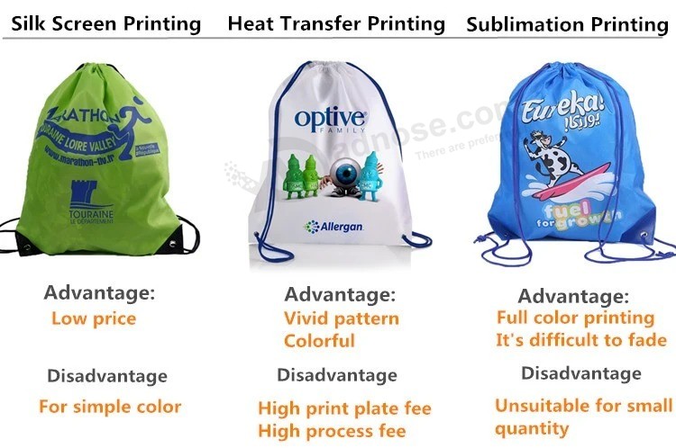 Fashion Custom Outdoor Bags Sport Drawstring Backpack with Front Zipper Pocket