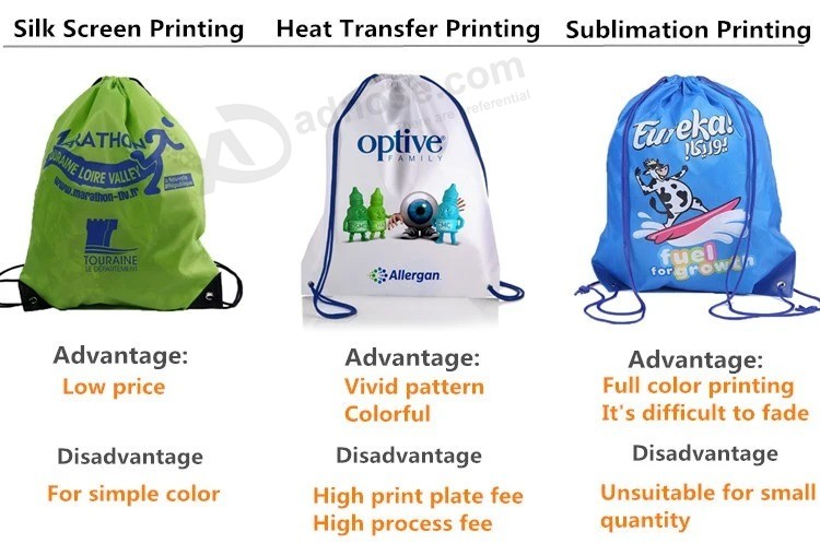 Mixed Color Promotional Polyester Drawstring Bag Drawstring Backpack with Handles