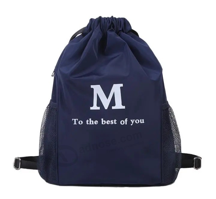 New Two Shoulder Drawstring Pocket Men's and Women's Fashionable Leisure Bucket Bag Nylon Lightweight High-Capacity Sports Drawstring Backpack