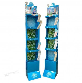 Cardboard Paper 5 Shelves 4 Shelves Cosmetic Promotion Display Stand