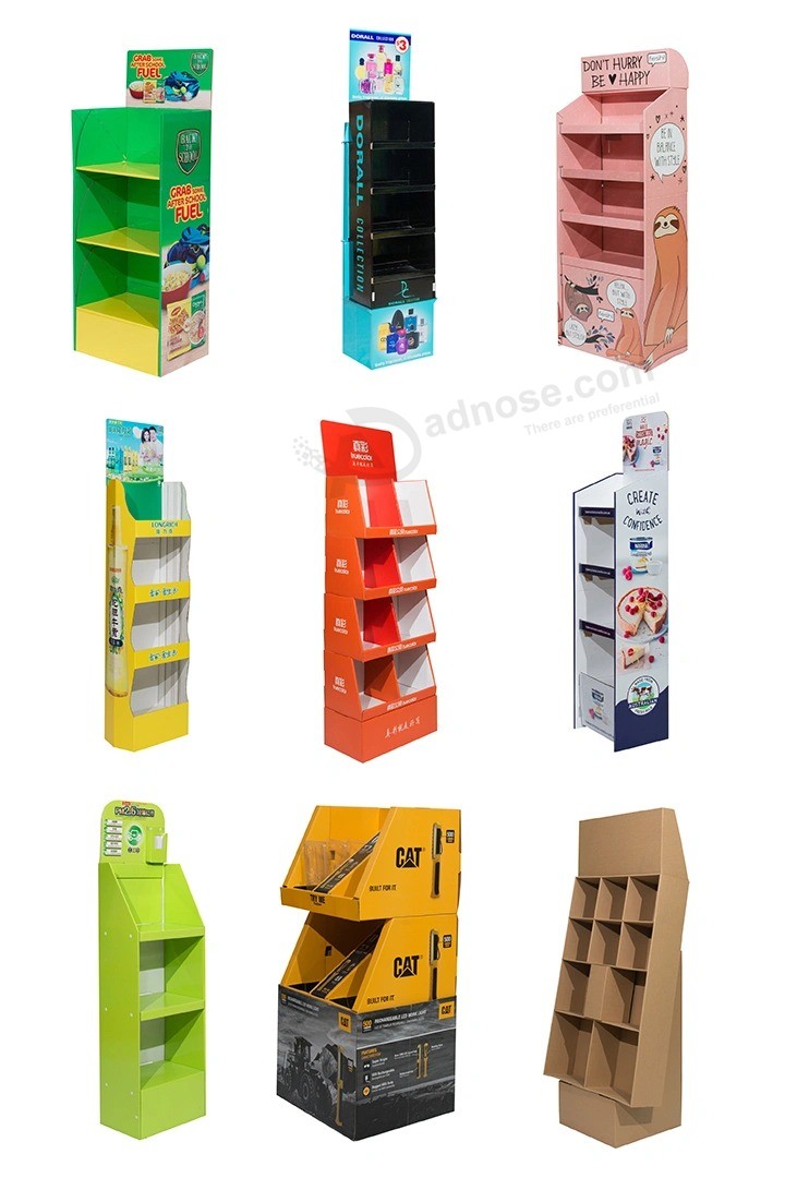 Cardboard Paper 5 Shelves 4 Shelves Cosmetic Promotion Display Stand