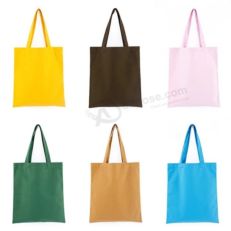 High Quality Multicolor Cotton Canvas Hand Bag Reusable Shipping Bags