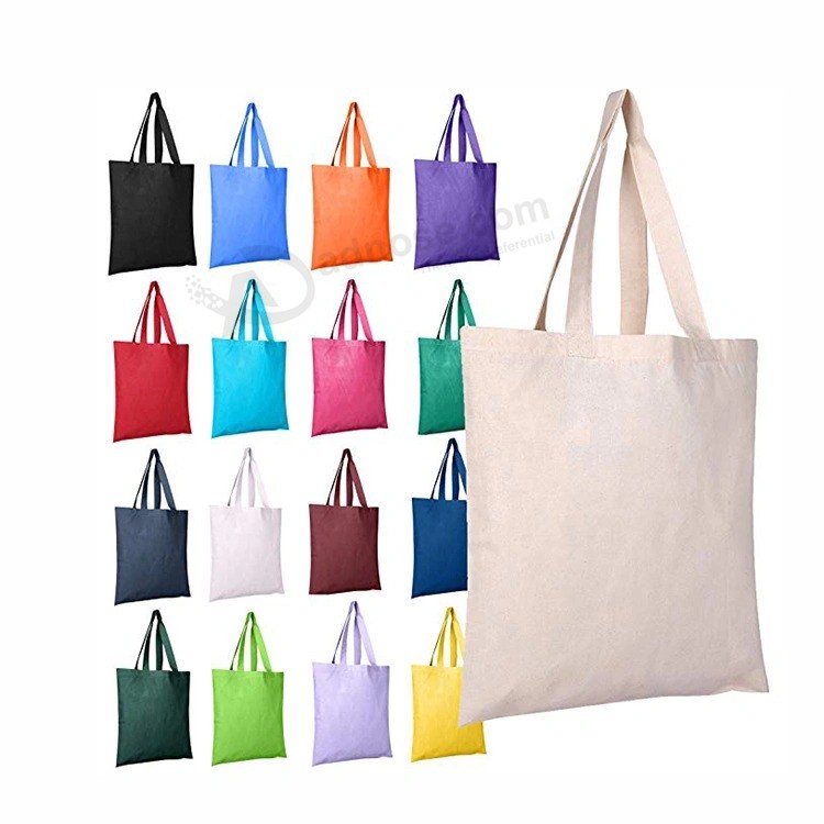 High Quality Multicolor Cotton Canvas Hand Bag Reusable Shipping Bags