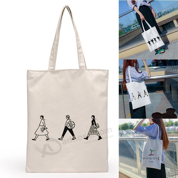 Custom Design Fashion Lady Handbags Cotton Canvas Tote Shoulder Bag