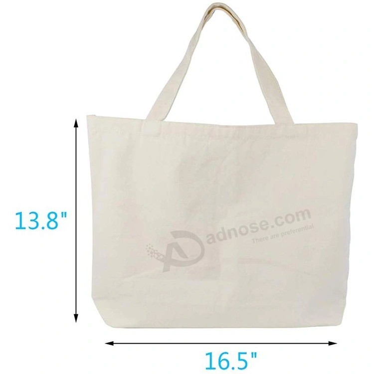 Foldable Cotton Canvas Fabric Reusable Shopping Cotton Bags with Rope Handle