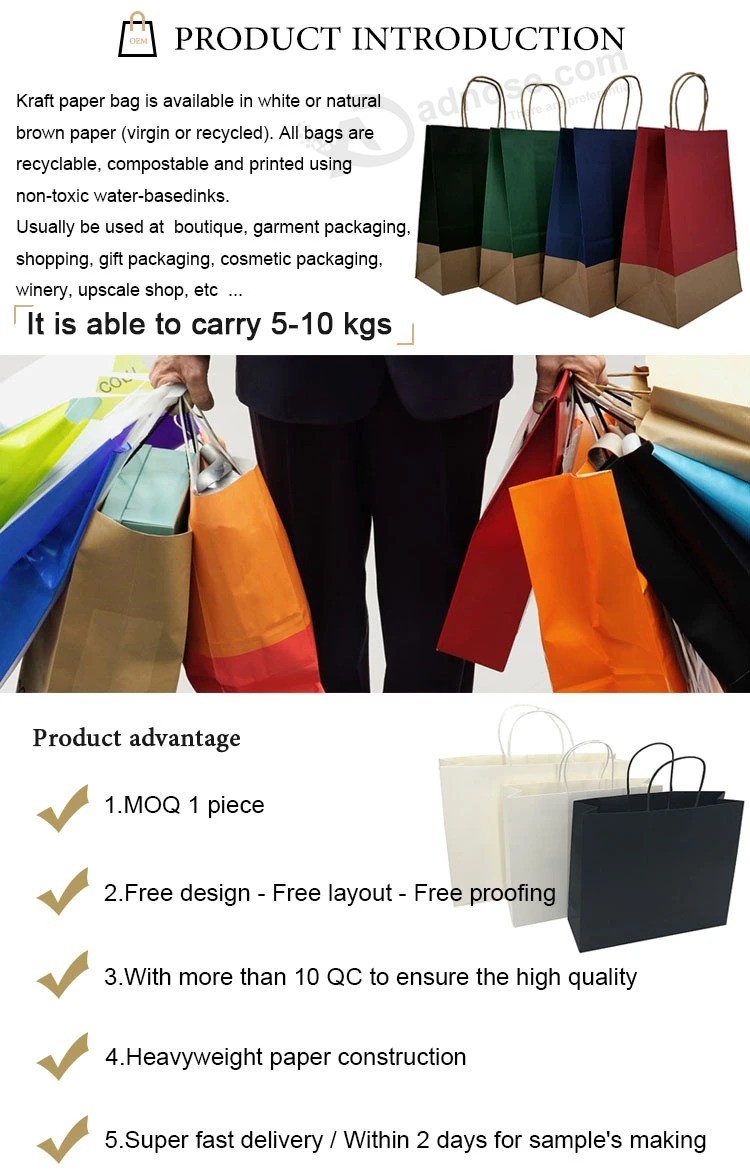 Wholesale Paper Packaging Bag Custom Candy Kraft Paper Bag