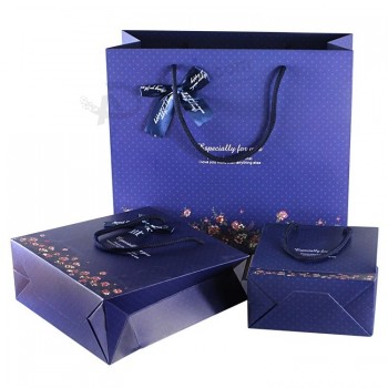 Luxury Paper Package Handle Bag, Gift Bag with Ribbon