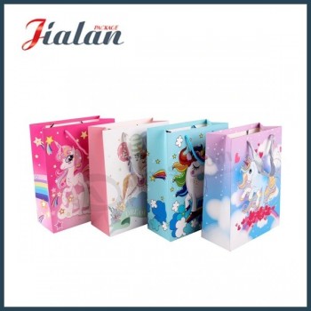 2020 BSCI Fsc Machine Made Unicorn Paper Shopping Gift Bags