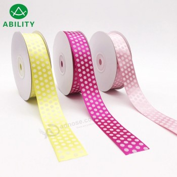 Hot Selling Popular DOT Printed Polyester Satin Ribbon