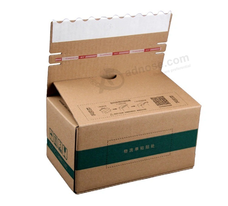 Custom Printing High Quality Zipper Easy Tear Corrugated Cardboard Transport Express Carton Mailer Shipping Packaging Paper Box