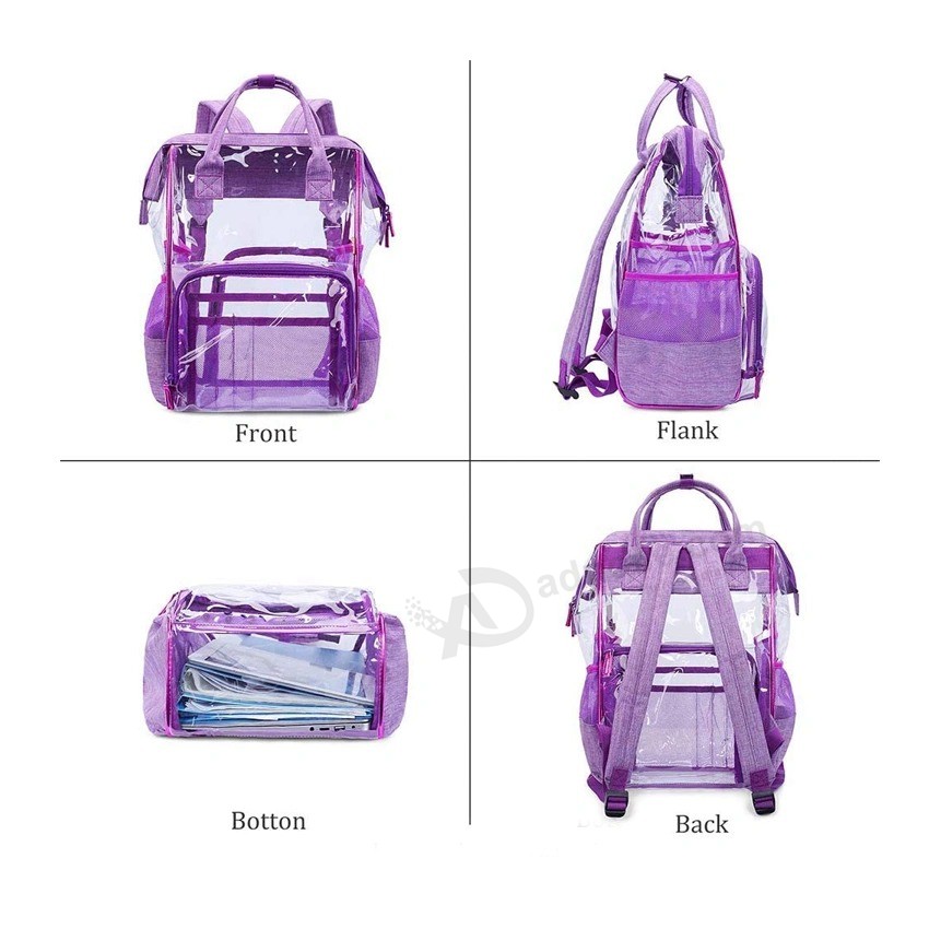 Heavy Duty Clear Transparent Backpack Waterproof Transparent Daypack Transparent PVC Sling Bag Shoulder Cross Body Pack for Women