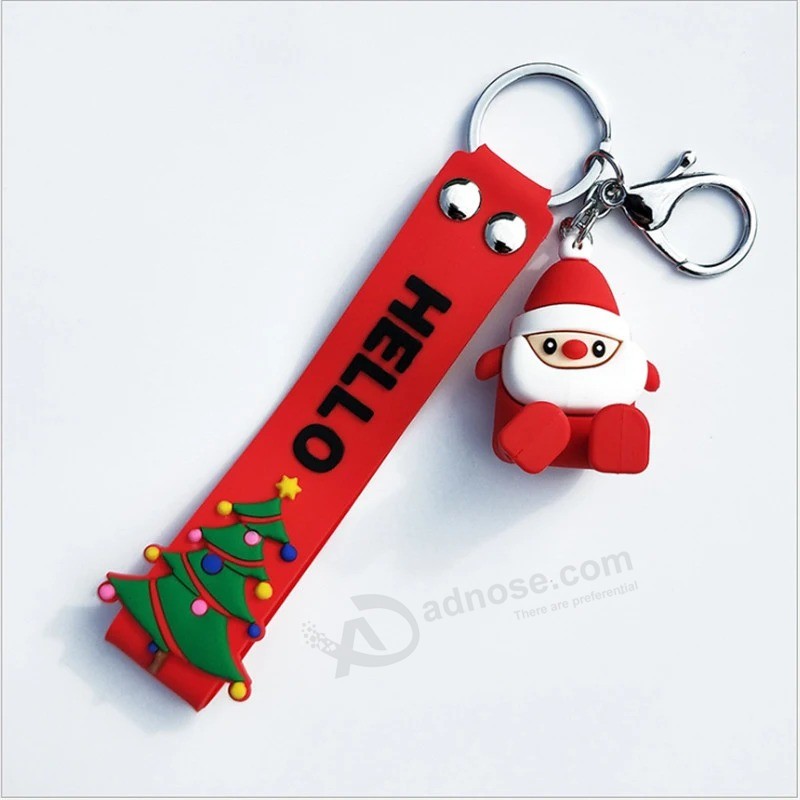 Christmas Promotion Souvenir Custom Silicone PVC Keyrings
