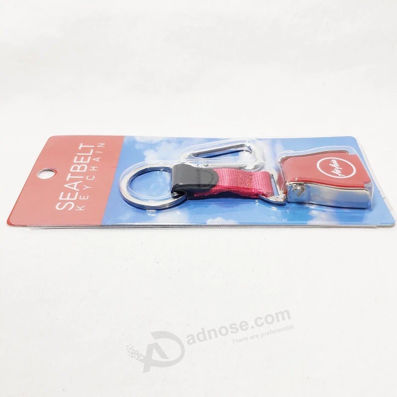 Red Airasia Airline Shiny Finish Airplane Seat Belt Buckle Keychain Gift Travelling Tag Flight Lover Key Chain Personal Key Ring