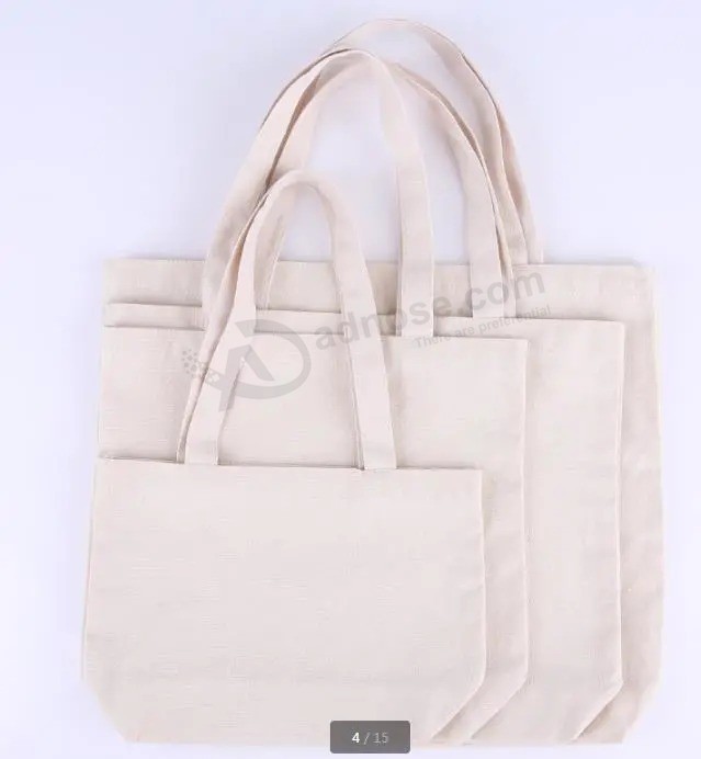 Custom Printing Logo Promotional Cotton Canvas Tote Bag on Stocks