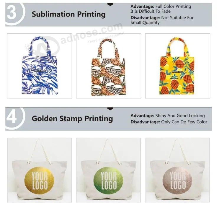 Cotton Full Printing Customized Logo Tote Canvas Drawstring Bag