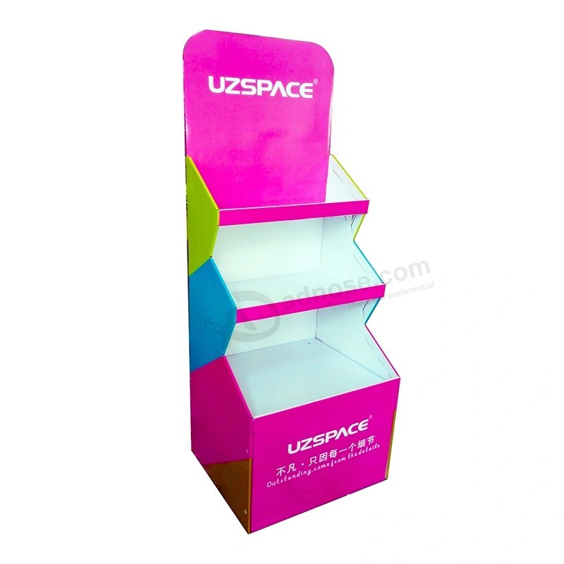 Custom Printing Pink Supermarket Snack Drink Display Stand