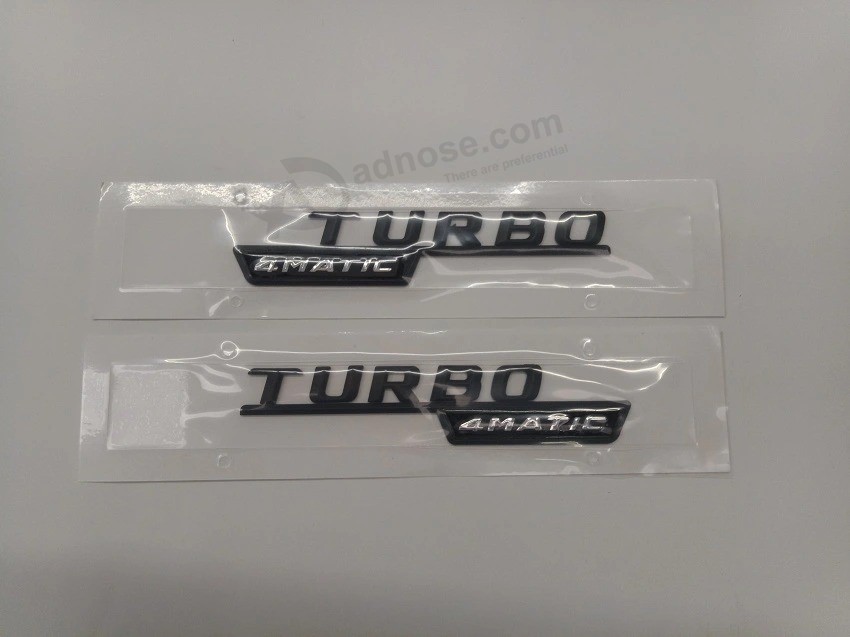 Gloss Black Finished Turbo Biturbo Logo Decal