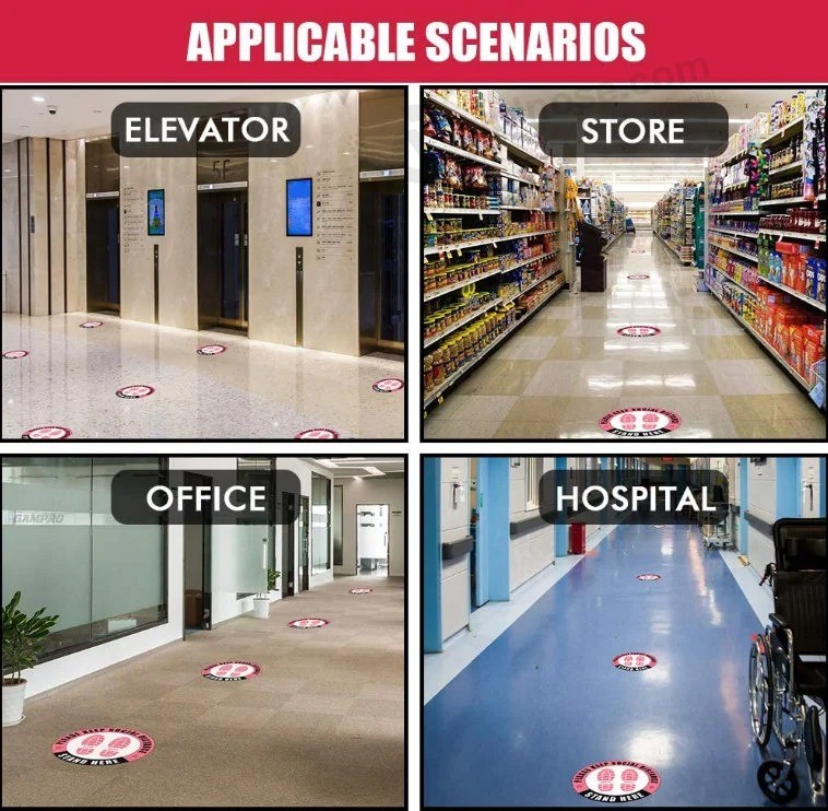 Customized Social Distancing Floor Sign Decals