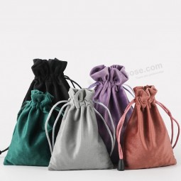 低MOQラージカスタムロゴジュエリーギフトポーチベルベットメイクアップ化粧品巾着袋