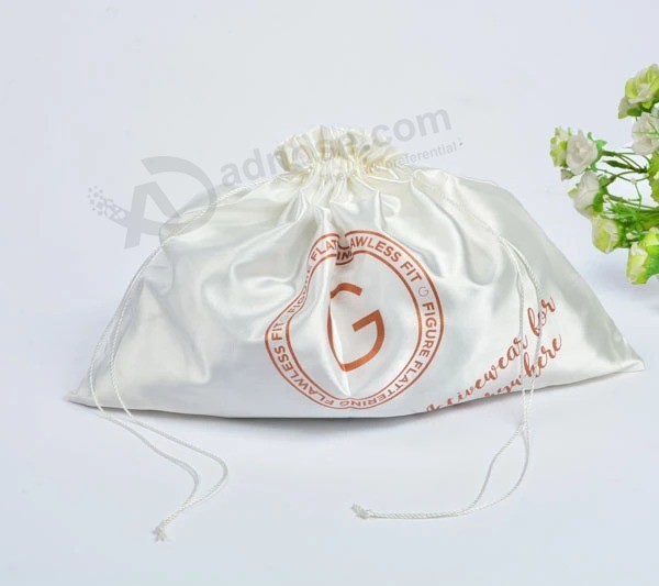 High Quality Satin Hair Extension Bag Drawstring Bag Jewelry Pouch Satin Gift Bag Manufacturer Custom Logo