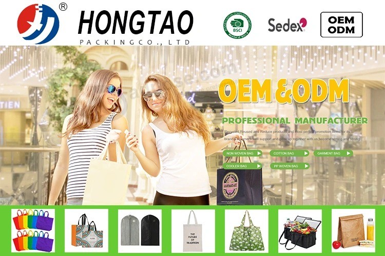 Eco-Friendly High Quality Recycled Custom Logo Printing Once Formation Reusable Shopping Non-Woven PP Carrier Bag with Handle