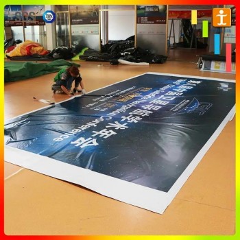 Outdoor PVC Banner Printing with Rope and Hole Red Logo Banner