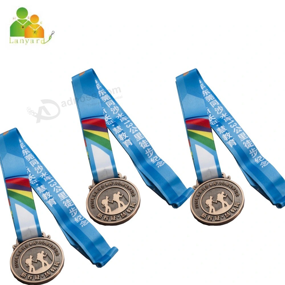 Full Color Logo Printed Medal Ribbons Lanyard, Ribbons with Sublimation Custom Logo for Sports