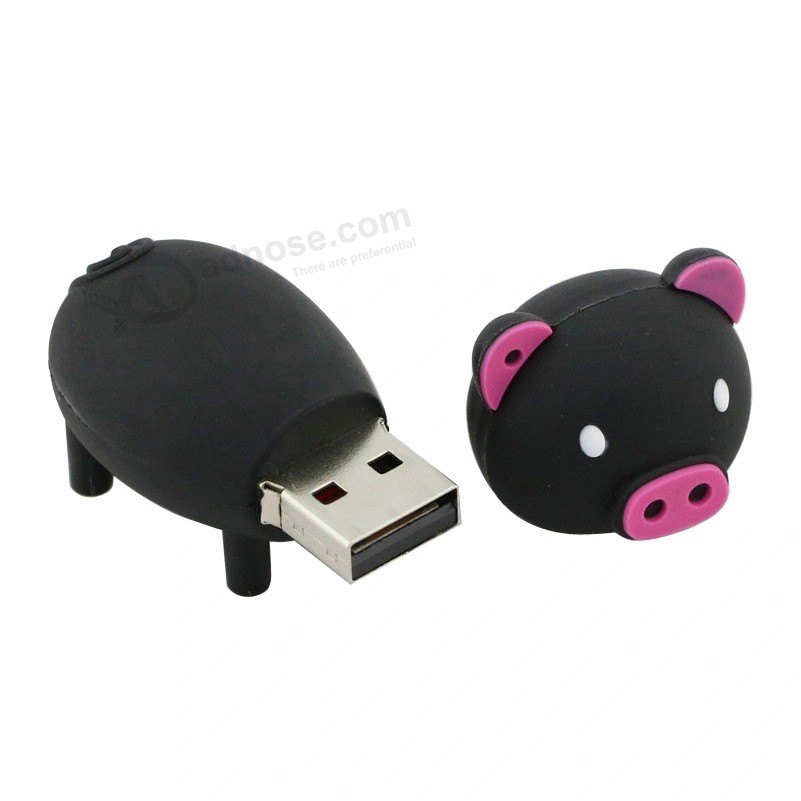 USB Flash Drive 64GB 32GB 16GB 8GB Cute Cartoon Pendrives Pink Silicone Pig U Disk