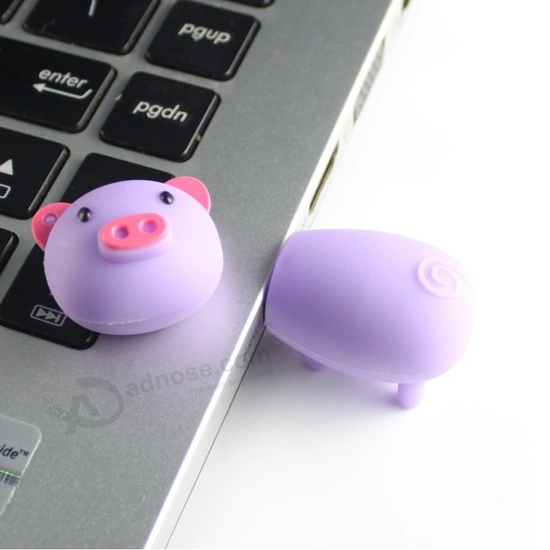 USB Flash Drive 64GB 32GB 16GB 8GB Cute Cartoon Pendrives Pink Silicone Pig U Disk