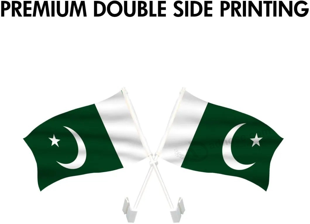 Car Window Flags Mount Wholesale Plastic Pole Pakistan Flag for Car