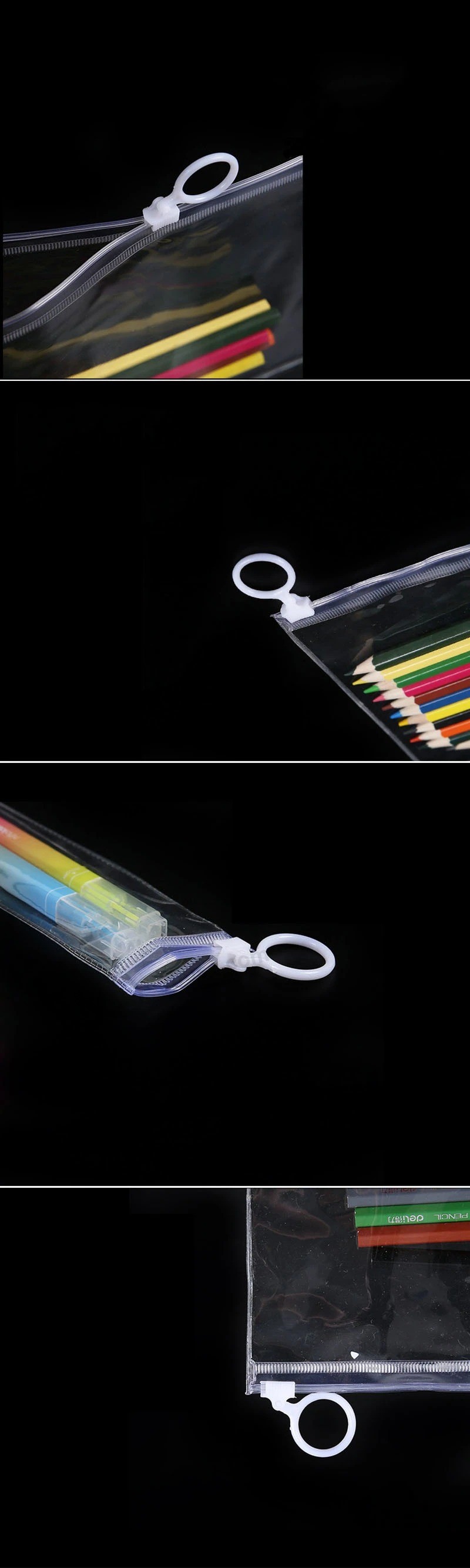 Transparent PVC Bag Custom Logo Colorful File Clothing Zipper Bag
