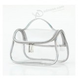 PVC Logo Zipper Lady Color Travel Fashion Transparent Accessories Cosmetic Toiletry Bag