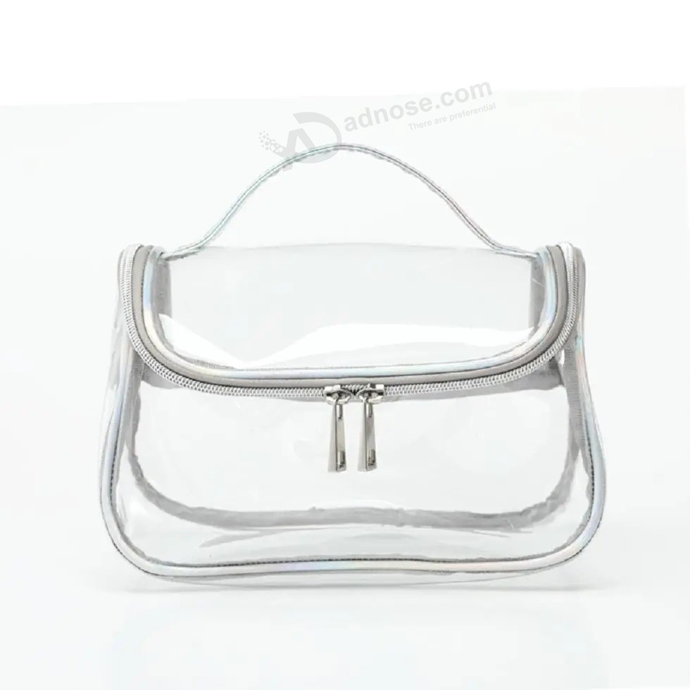 PVC Logo Zipper Lady Color Travel Fashion Transparent Accessories Cosmetic Toiletry Bag
