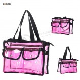 Manufacturers Cosmetic PVC Bag with Logo Custom Made Plastic Material Type OEM Purple Shopping Big Bags