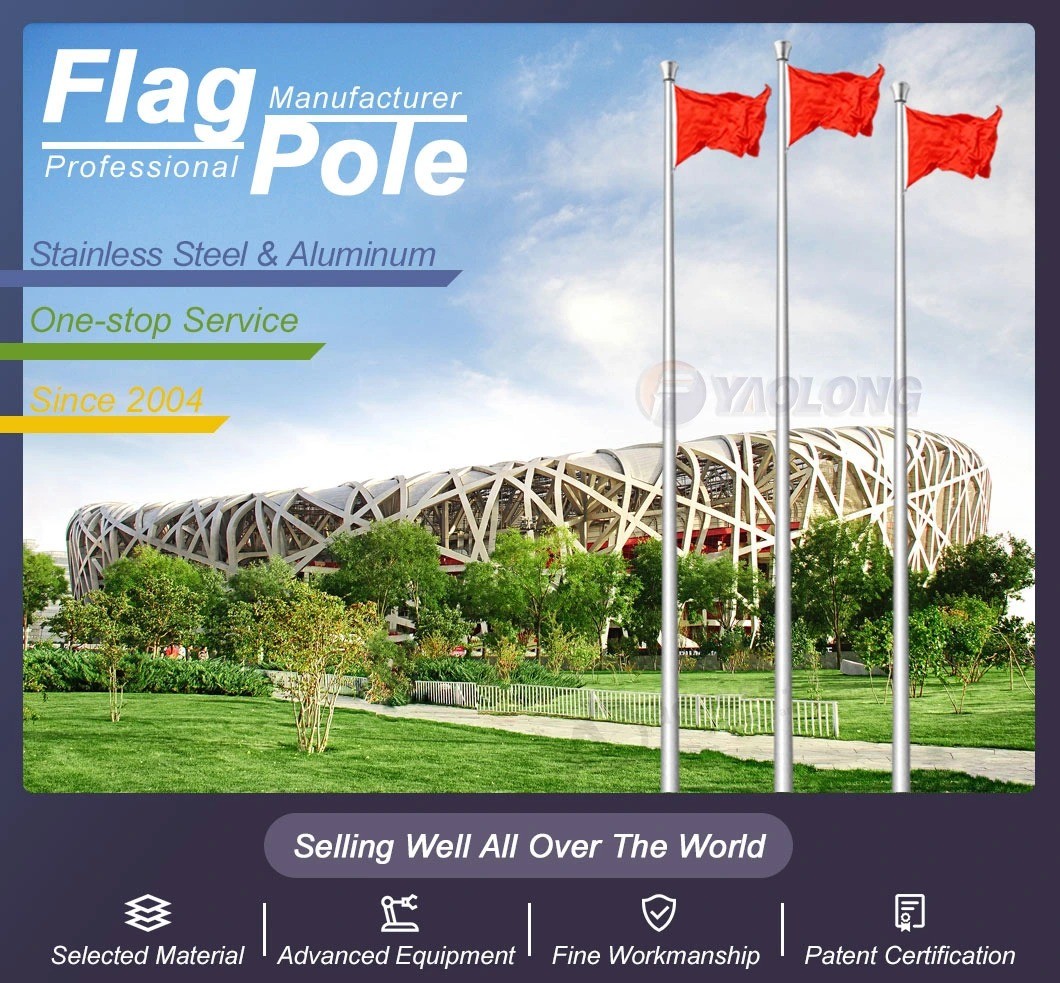 Lightweight Aluminum Flag Pole with Internal Halyard for Olympic Village