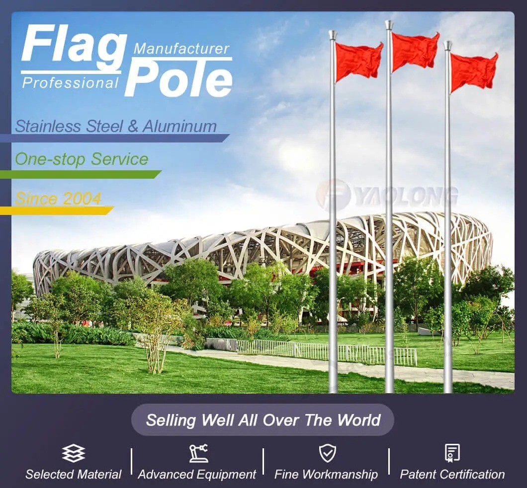 Custom 304L Stainless Steel Flagpole with Special Design for Youth Olympic Games