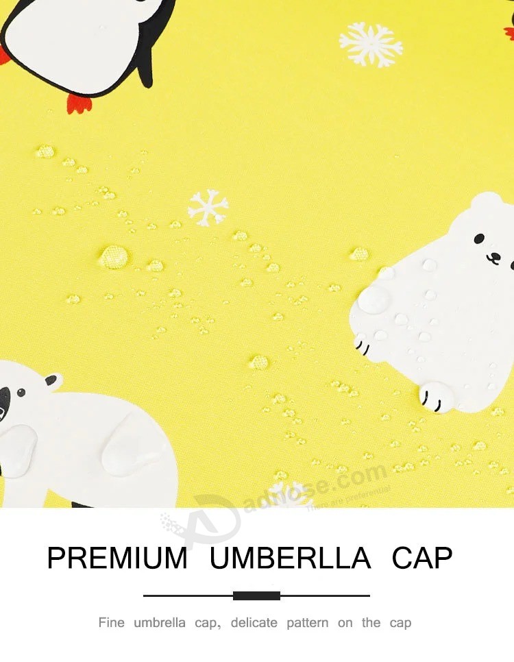 Automatic Folding Umbrella Customer Logo Printing Available Cute Penguin Coating UV Protection 3fold Umbrellas