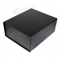 Magnetic Folded Custom Logo Print Black Without Insert Paper Packaging Gift Box