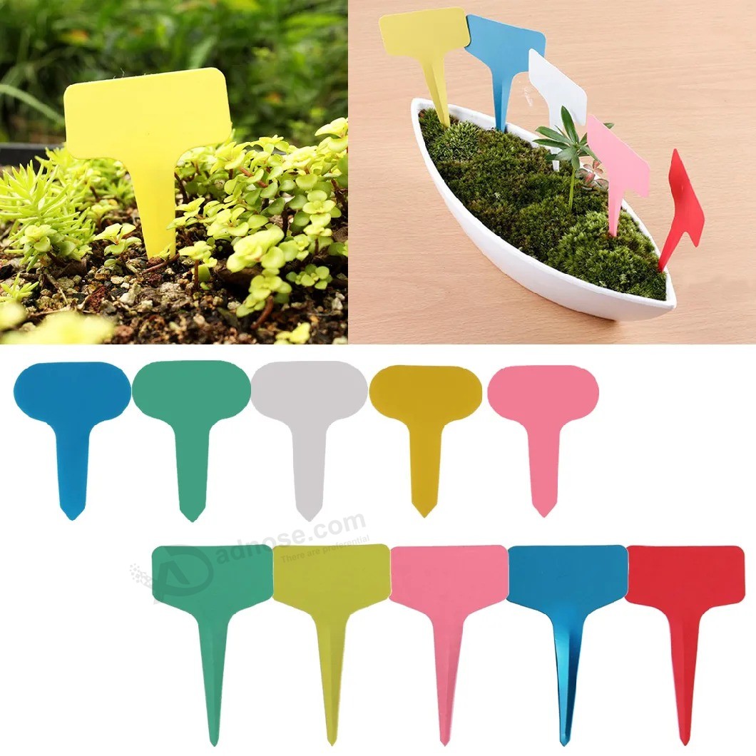 Customized Logo Plastic Plant Tags Waterproof Nursery T-Type Plant Sign Tags