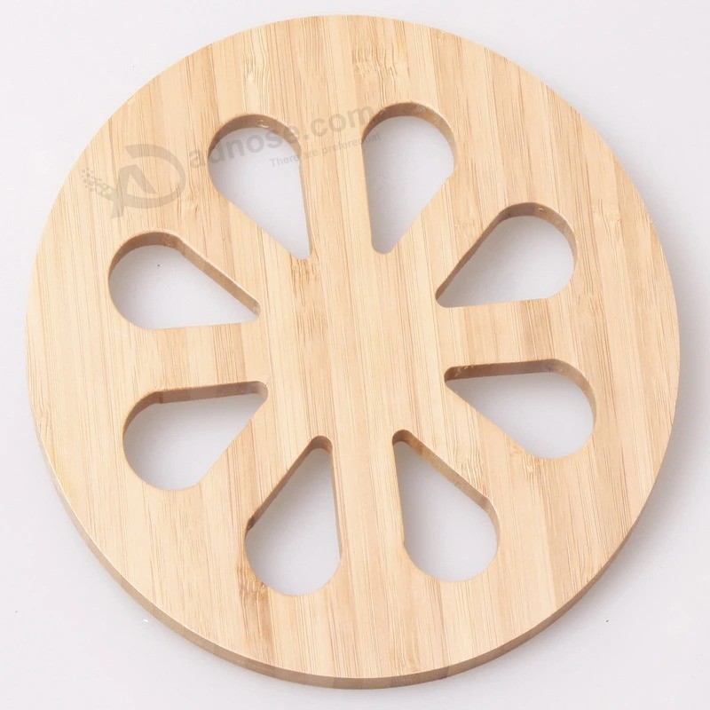 Custom Design Bamboo Tea Coffee Cup Pad Square Round Durable Drink Mat Placemats Decor Home Table Heat Resistant Walnut Bamboo Coasters