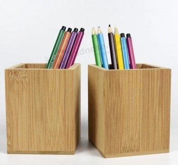 Bamboo Wooden Handmade Pen Holder / Bamboo Wooden Pencil Vase for Promotion