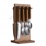 24PCS Stainless Steel Dinnerware in Bamboo Hanging Stand (P64)