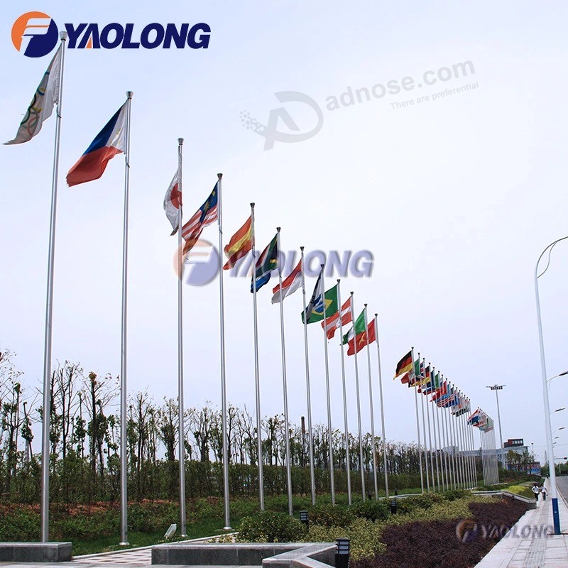 15m Outdoor Manual Drive Aluminum Ceremonial Flagpole with Fittings
