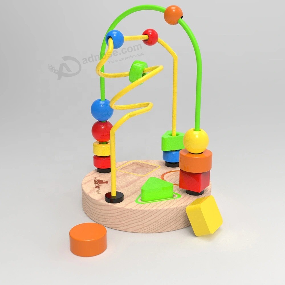 Cube Educational Bead Roller Coaster Mini Wooden Beads Maze Toy