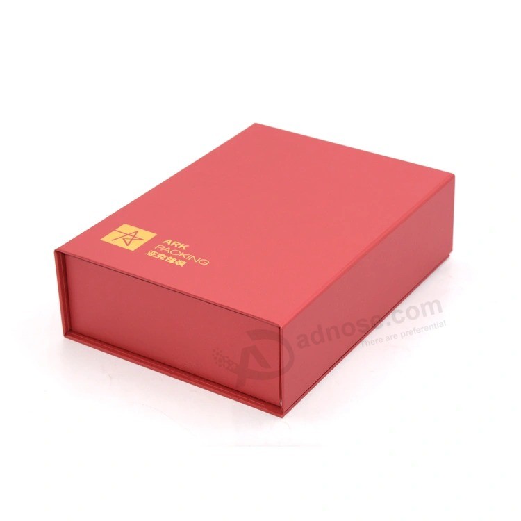 Custom Printing Golden Foil Logo Gift Jewelry Cosmetic Wine Cardboard Carton Packaging Folding Paper Box with Tongue