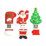 1MB-64GB USB Flash Drive Customized Logo USB Flash Disk Christmas Santa Claus Snowman Trees Gifts for Promotion Gift