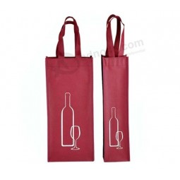 Reusable Non Woven Wine Bag Wine Holder Beer Bottle Shopping Tote Bag Bottle Carrier with 1 Bottles 2 Bottles Custom Logo