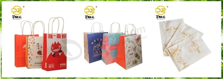 Custom Craft Logo Printed Shopping / Carrier Foldable Packaging Bag, Luxury Recycled Gift Packing Bag, Fashion Kraft Paper Bag for Party / Tea /Shoes