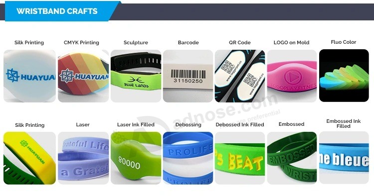 Personalized LOGO Printing 13.56MHz MIFARE Classic 1K Silicone NFC RFID Bracelet Wristband